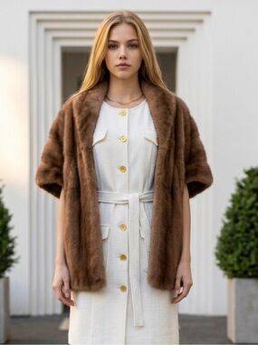 Vintage Laflamme Fur Stole with Satin Lining